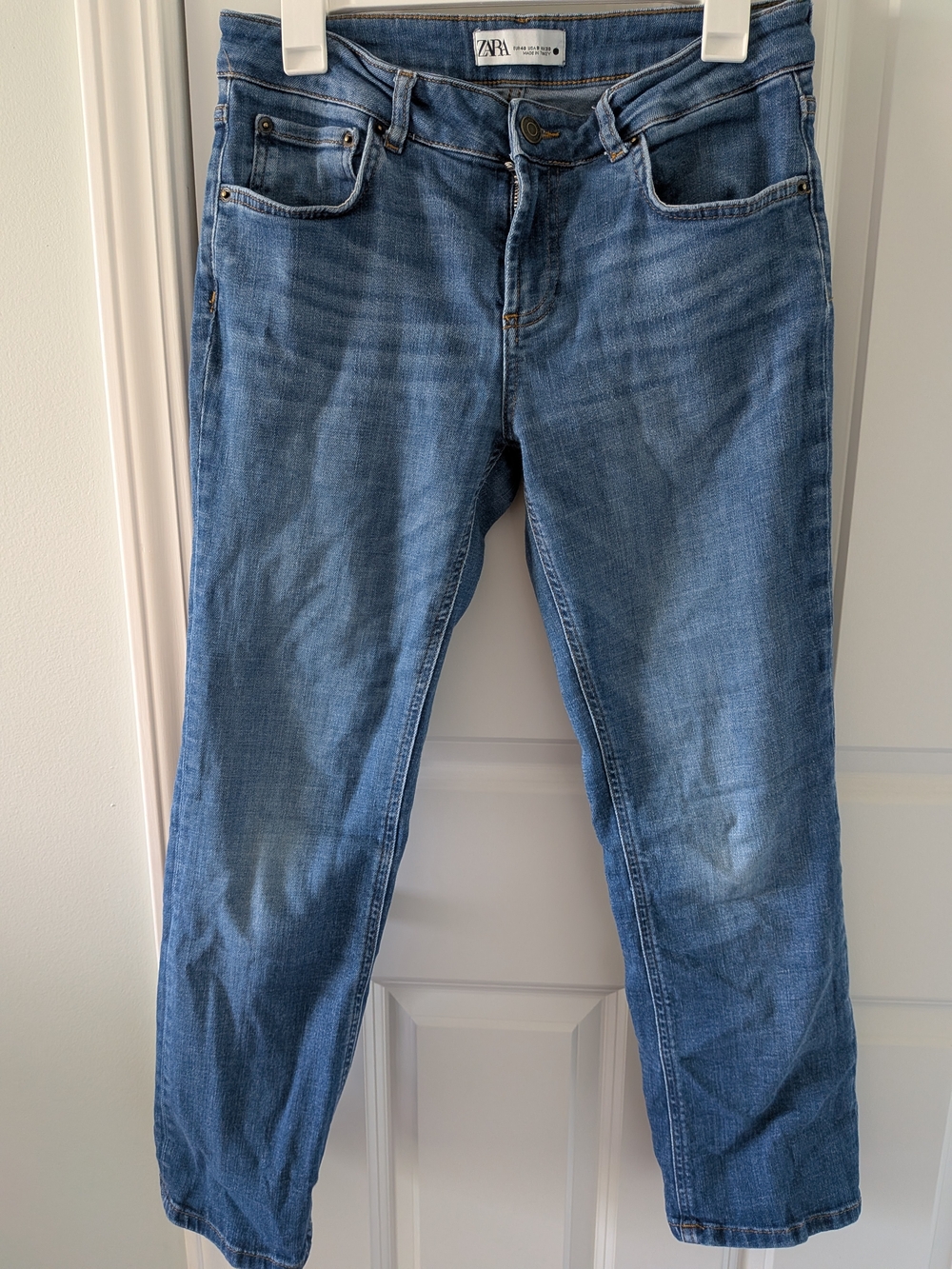 Zara Size 8 EUC Light-Mid Blue Straight-Leg Women's Jeans - Picture 6 of 6